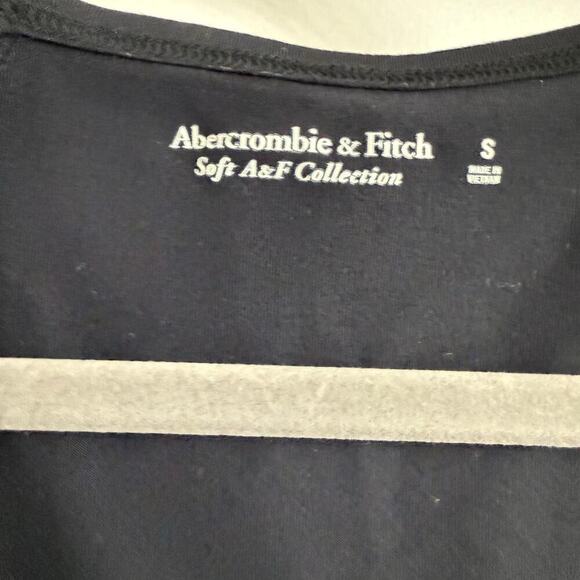 Abercrombie & Fitch Long Sleeve Keyhole Tie Bodysuit Casual Romantic Black Sz S - Picture 6 of 6